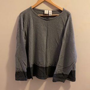 COPY - Grey 100% cotton plus size sweater.